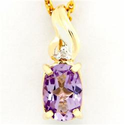 1.55ct Pink Amethyst Diamond 9k Gold Pendant (JEW-9278X)
