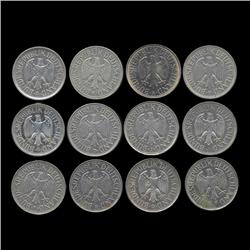 1980s Germany 1 Mark Hi Grade Scarce 12 Pcs (COI-8178)