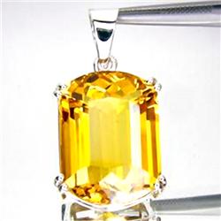 63ct Golden Citine Silver Pendant Appr Est $10k (JEW-2610)