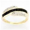 1.36ct Black Sapphire 10 Diamond 9k Yel Gold Ring (JEW-9422X)
