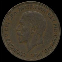 1928 British George V Penny XF (COI-7162)