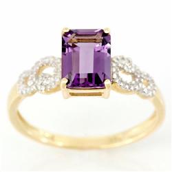 1.79k Natural Amethyst Diamond 9k Yel Gold Ring (JEW-9405X)