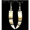 Sterling Agate Bead Horn Earrings (JEW-2013)