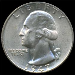 1947S Washington Silver Quarter Graded GEM (COI-6199)