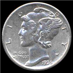 1935S Mercury Dime Choice MS64 (COI-8367)
