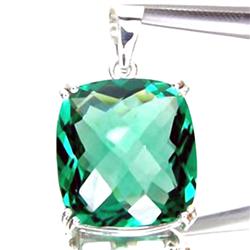 62ct Green Amethyst Silver Pendant Appr Est $10k (JEW-2619)