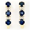.94ct Natrl Bl Sapphire Diamond 9k Gold Earrings (JEW-9234X)