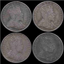 1902-06 Canada 5c 4 Pcs (COI-8333)