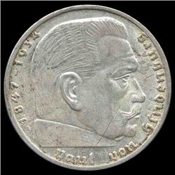 1939A Nazi Germany 2 Mark Silver Hi Grade HUGE ERROR (COI-8080)