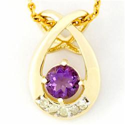 .90ct Natural Amethyst Diamond 9k Gold Pendant (JEW-9268X)