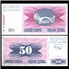 Image 1 : 1992 Bosnia 50 Dinara Crisp Unc Note (CUR-06142)