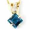 2.12ct London Bl Topaz Diamond 9k Gold Pendant (JEW-9312X)