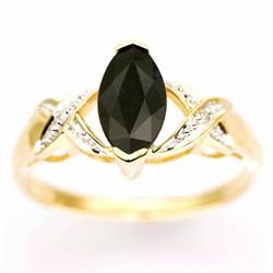 1.62ct Natrl Black Sapphire Diamond 9k Gold Ring (JEW-9433X)