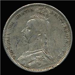 1888 British Silver Six Pence High Grade (COI-6784)
