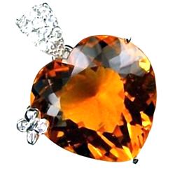 60ct 925 Sapphire Citrine Pendant Appr Est $10k (JEW-2596)
