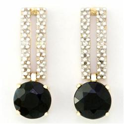 2.04ct Black Sapphire Diamond 9k Gold Earrings (JEW-9221X)