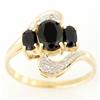 1.76ct Black Sapphire Diamond Ring 9k Yel Gold (JEW-9442X)