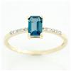 .65ct London Bl Topaz 10 Diamond 9k Gold Ring (JEW-9385X)