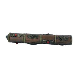 Tibet Brass Scroll Tube (ANT-938)