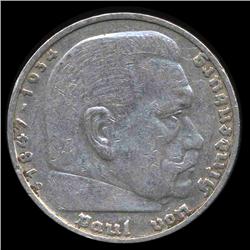 1935D Nazi Germany 5 Mark Hi Grade RARE ERROR (COI-8215)