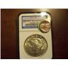 Image 1 : 1923 NGC Graded Brilliant Uncirculated Silver Peace Dollar
