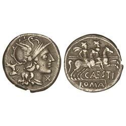 Denario. 146 a.C. ANTESTIA-2. Caius Antestius. Cal-123; FFC-145. (MBC+).