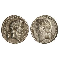 Denario. 42-40 a.C. POMPEYO EL GRANDE. Sex. Pompeius Magnus. Anv.: MAG. PIVS IMP. ITER. Cabeza descu