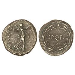 Denario. 68-69 d.C. GUERRAS CIVILES. Anv.: (SALVS GENERIS) HVMANI. Victoria en pie a derecha. Rev.: