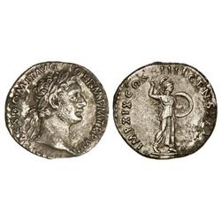 Denario. Acuñada el 92-93 d.C. DOMICIANO. Anv.: IMP. CAES. DOMIT. AVG. GERM. P. M. TR. P. VIII. Bust