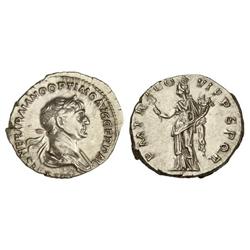 Denario. 114-117 d.C. TRAJANO. Anv.: Busto laureado a derecha. Rev.: Felicidad estante a izquierda p