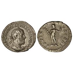Denario. Acuñada el 217-218 d.C. MACRINO. Anv.: IMP. C.M. OPEL. SEV. MACRINVS AVG. Busto laureado a