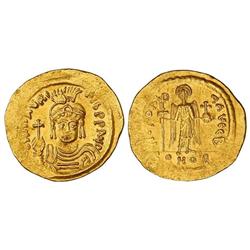 Sólido. MAURICIO TIBERIO (582-602). CONSTANTINOPLA. Anv.: O. M. ¶AVRC. TIb. P. P. AVG. Busto de fren