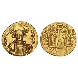 Sólido. CONSTANTINO IV (668-685). CONSTANTINOPLA. Anv.: D. N. COAN¶S. P. Busto de frente acorazado y