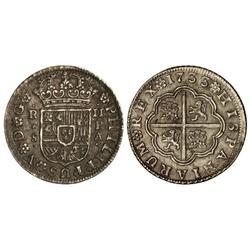 2 Reales. 1733. SEVILLA. P.A. Pátina de monetario. Cal-1433. EBC+.