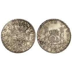8 Reales. 1741. MÉXICO. M.F. 26,9 grs. Columnario. (Oxidaciones limpiadas y pequeños golpecitos). Ca
