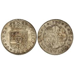 8 Reales. 1730. SEVILLA. (Manchitas). ESCASA. Cal-941. EBC.