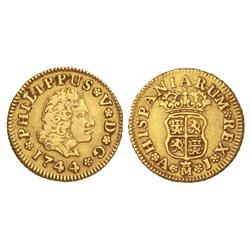 1/2 Escudo. 1744. MADRID. A.J. Cal-575. MBC.