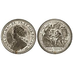 Medalla captura de Gibraltar. 1704. GRAN BRETAÑA. Anv.: ANNA.D.G.MAG.BR.FR.ET.HIB.REGINA. Busto a iz