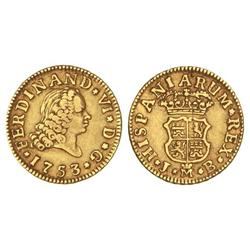 1/2 Escudo. 1753. MADRID. J.B. (Pequeñas rayitas en reverso). Cal-250. MBC/MBC+.