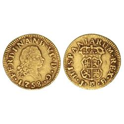 1/2 Escudo. 1758. MADRID. J.B. Cal-256. MBC.