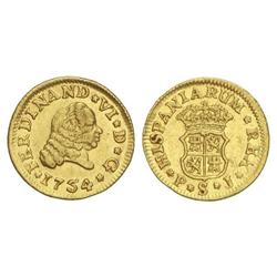 1/2 Escudo. 1754. SEVILLA. P.J. Restos de brillo original. (Golpecitos). Cal-267. EBC-.