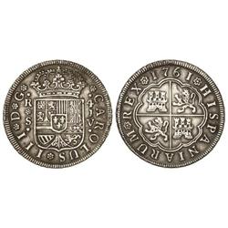 4 Reales. 1761. SEVILLA. J.V. (Ligeras oxidaciones y rayitas). Muy buen ejemplar. ESCASA. Cal-1218.