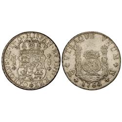 8 Reales. 1764. MÉXICO. M.F. Columnario. Cal-899. MBC.