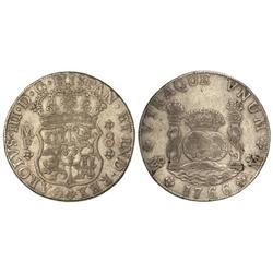 8 Reales. 1766. MÉXICO. M.F. Columnario. Cal-904. MBC.