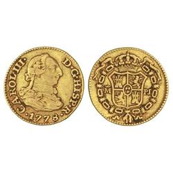 1/2 Escudo. 1778. MADRID. P.J. (Rayita en anverso). Cal-772. MBC.
