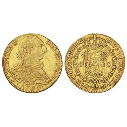4 Escudos. 1780/79. MADRID. P.J. (Rayita en anverso). Cal-304. MBC+.
