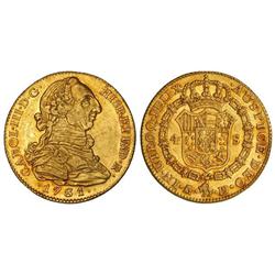 4 Escudos. 1781. MADRID. P.J. Restos de brillo original. Cal-306. EBC.