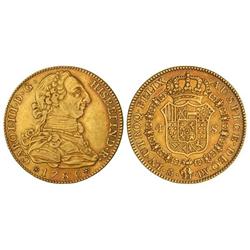 4 Escudos. 1786. MADRID. D.V. Pátina. Cal-311. EBC-.