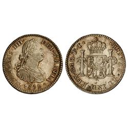 1 Real. 1802. MÉXICO. F.T. Bellísima. Pleno brillo original. Cal-1150. SC.