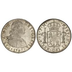 8 Reales. 1797. MÉXICO. F.M. Acuñación algo floja. Parte de brillo original. Cal-691. EBC-.